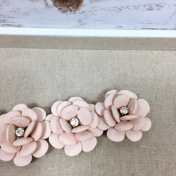 J Crew Pale Pink Rose Flower  Statement Bracelet - Picture 6 of 12